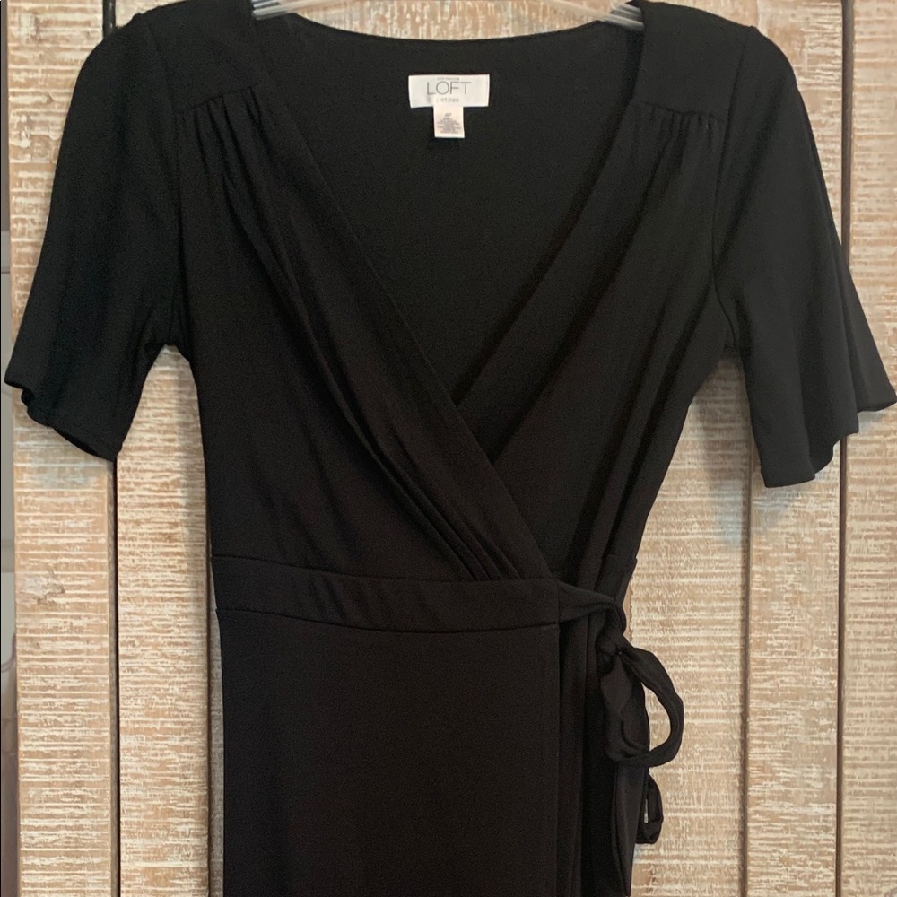 LOFT - black wrap dress